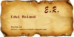 Edvi Roland névjegykártya